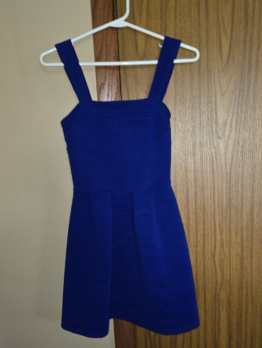 Topshop Cobalt Blue Square-Neck Casual Dress